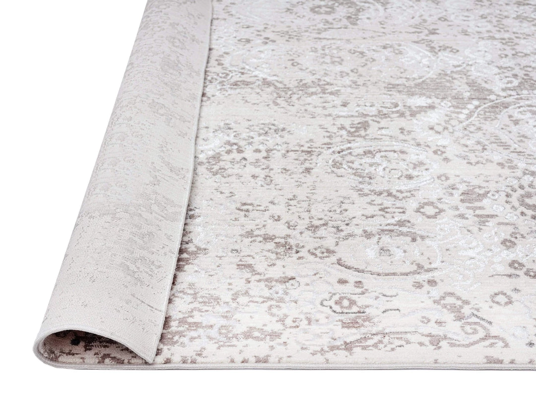 Miss Amara All Rugs Poppy Cream Brown And Grey Traditional Floral Rug