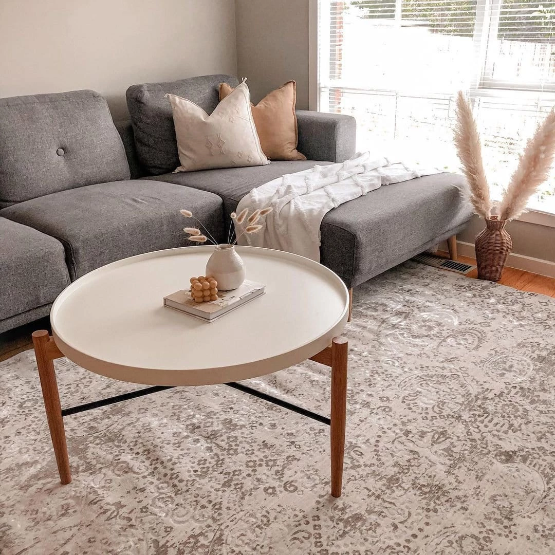 Miss Amara All Rugs Poppy Cream Brown And Grey Traditional Floral Rug