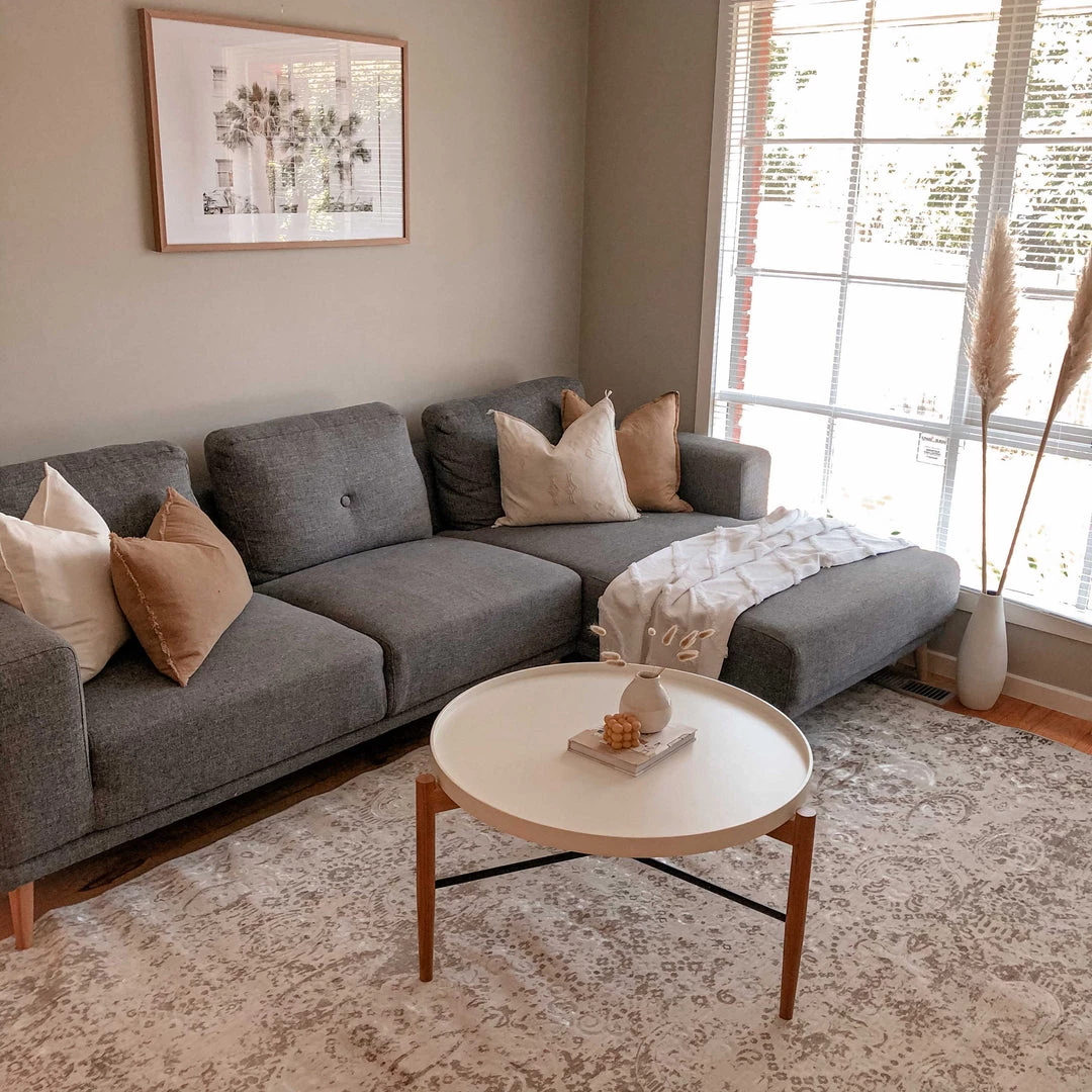 Miss Amara All Rugs Poppy Cream Brown And Grey Traditional Floral Rug