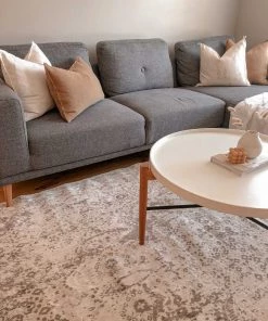 Miss Amara All Rugs Poppy Cream Brown And Grey Traditional Floral Rug