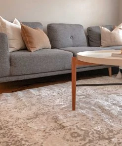 Miss Amara All Rugs Poppy Cream Brown And Grey Traditional Floral Rug