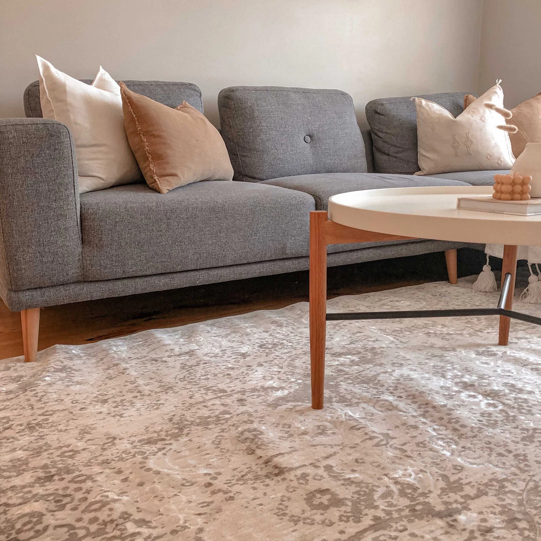 Miss Amara All Rugs Poppy Cream Brown And Grey Traditional Floral Rug