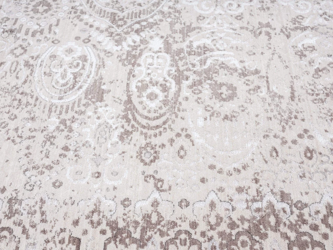 Miss Amara All Rugs Poppy Cream Brown And Grey Traditional Floral Rug