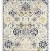Miss Amara All Rugs Priscilla Yellow And Navy Blue Floral Transitional Rug
