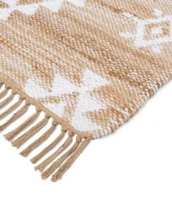 Miss Amara Quincy White And Natural Tribal Reversible Jute Rug All Rugs