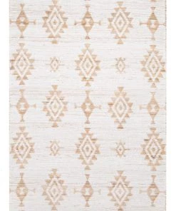 Miss Amara Quincy White And Natural Tribal Reversible Jute Rug All Rugs
