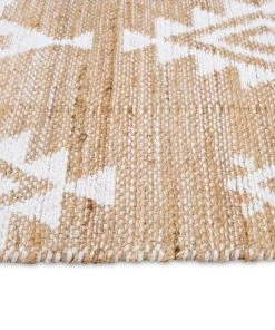 Miss Amara Quincy White And Natural Tribal Reversible Jute Rug All Rugs