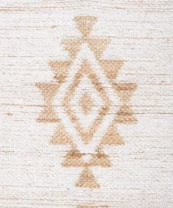 Miss Amara Quincy White And Natural Tribal Reversible Jute Runner Rug