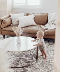 Miss Amara All Rugs Quinn Grey Ivory And Cream Floral Motif Rug