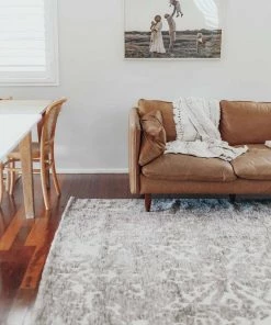 Miss Amara All Rugs Quinn Grey Ivory And Cream Floral Motif Rug