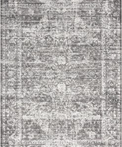 Miss Amara All Rugs Raina Charcoal Grey And Ivory Traditional Distressed Rug