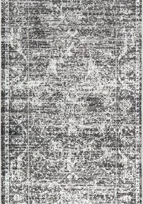 Miss Amara Raina Charcoal Grey And Ivory Traditional Distressed Runner Rug All Rugs