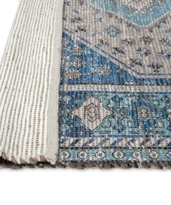 Miss Amara All Rugs Ranya Blue And Grey Floral Distressed Rug