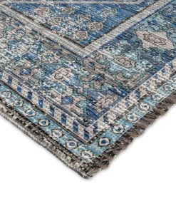 Miss Amara All Rugs Ranya Blue And Grey Floral Distressed Rug