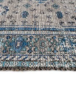 Miss Amara All Rugs Ranya Blue And Grey Floral Distressed Rug
