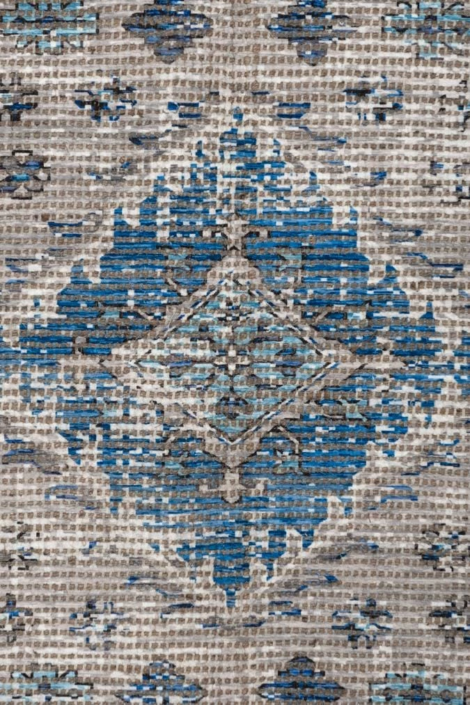 Miss Amara All Rugs Ranya Blue And Grey Floral Distressed Rug