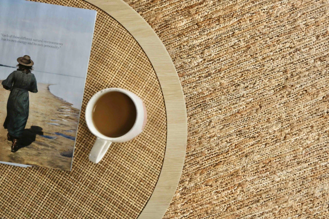 Miss Amara Raven Natural Tan Braided Jute Rug