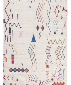 Miss Amara Remi Ivory Multi-Colour Abstract Tribal PET Beach And Picnic Rug