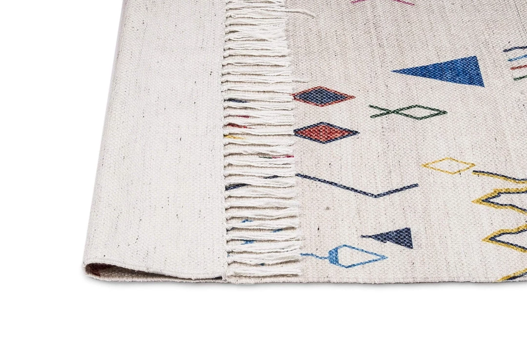 Miss Amara All Rugs Remi Ivory Multi-Colour Abstract Tribal PET Runner Rug