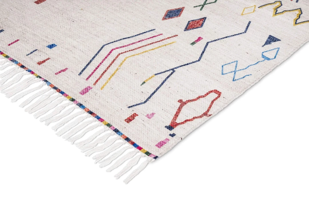 Miss Amara All Rugs Remi Ivory Multi-Colour Abstract Tribal PET Runner Rug