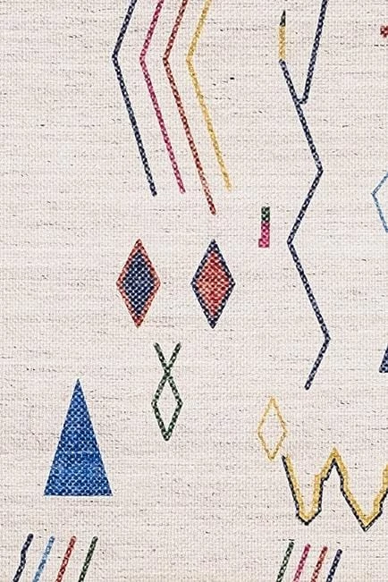 Miss Amara All Rugs Remi Ivory Multi-Colour Abstract Tribal PET Runner Rug