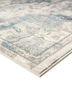 Miss Amara All Rugs Rhona Blue And Grey Distressed Floral Rug