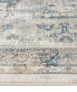 Miss Amara All Rugs Rhona Blue And Grey Distressed Floral Rug