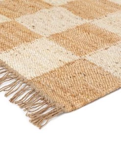Miss Amara Riley Natural And Bleached Checkered Jute Rug