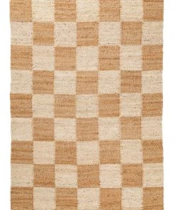 Miss Amara Riley Natural And Bleached Checkered Jute Rug