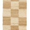 Miss Amara Riley Natural And Bleached Checkered Jute Runner Rug