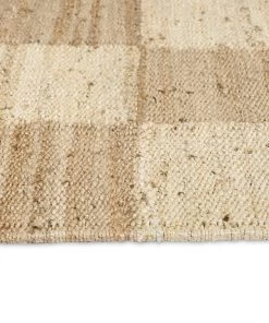 Miss Amara Riley Natural And Bleached Checkered Jute Runner Rug