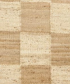 Miss Amara Riley Natural And Bleached Checkered Jute Runner Rug