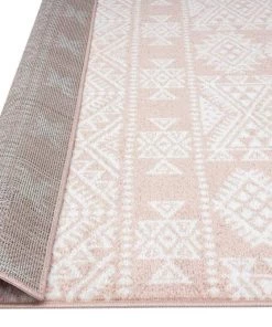 Miss Amara Rita Peach And Ivory Tribal Pattern Rug