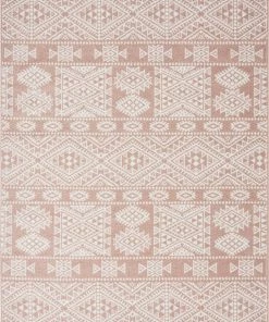 Miss Amara Rita Peach And Ivory Tribal Pattern Rug