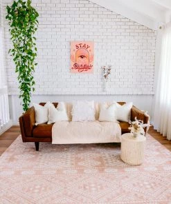 Miss Amara Rita Peach And Ivory Tribal Pattern Rug