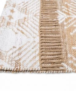 Miss Amara Rosie White And Natural Tribal Reversible Jute Rug