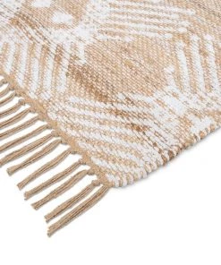 Miss Amara All Rugs Rosie White And Natural Tribal Reversible Jute Runner Rug