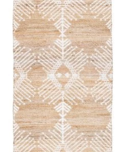 Miss Amara All Rugs Rosie White And Natural Tribal Reversible Jute Runner Rug