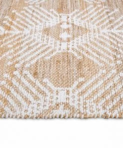 Miss Amara Rosie White And Natural Tribal Reversible Jute Rug