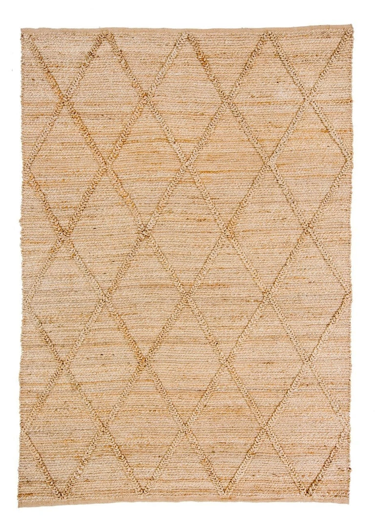 Miss Amara Sabra Diamond Lattice Jute Rug All Rugs