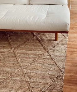 Miss Amara Sabra Diamond Lattice Jute Rug All Rugs