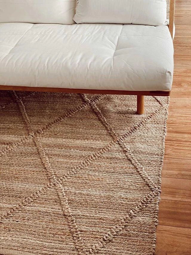 Miss Amara Sabra Diamond Lattice Jute Rug All Rugs