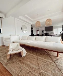 Miss Amara Sabra Diamond Lattice Jute Rug All Rugs