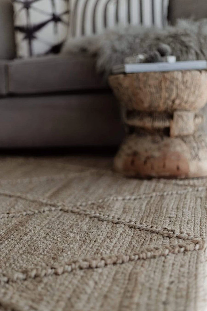 Miss Amara Sabra Diamond Lattice Jute Rug All Rugs