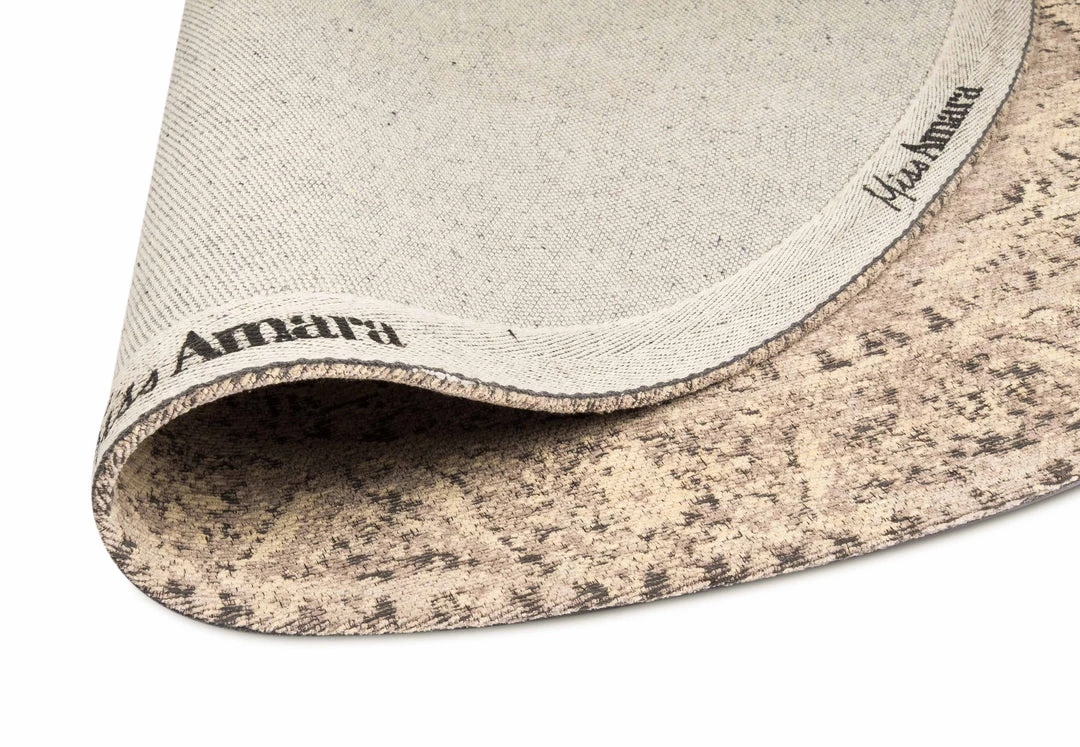 Miss Amara Sadie Coral Peach Turkish Style Distressed Round Rug