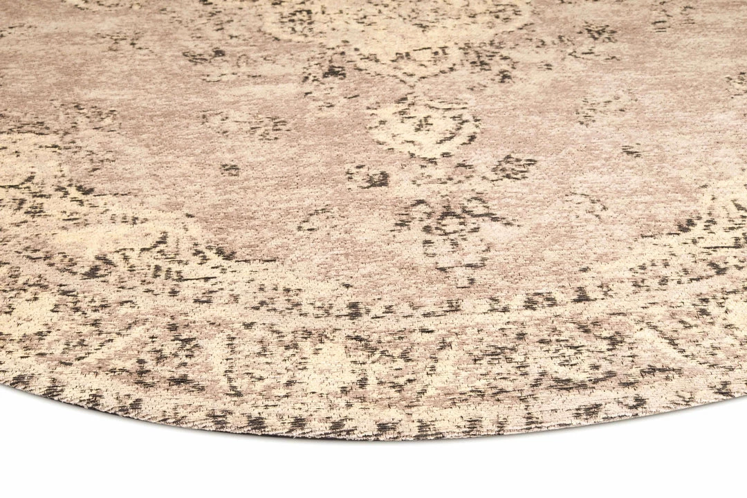 Miss Amara Sadie Coral Peach Turkish Style Distressed Round Rug