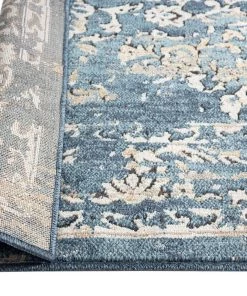 Miss Amara Sadira Blue And Beige Transitional Floral Motif Rug All Rugs