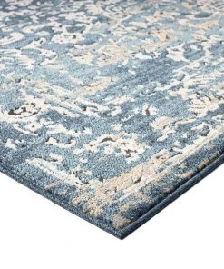 Miss Amara Sadira Blue And Beige Transitional Floral Motif Rug All Rugs