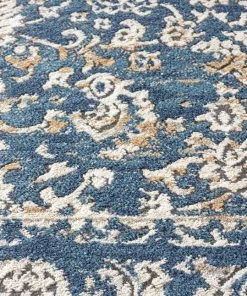 Miss Amara Sadira Blue And Beige Transitional Floral Motif Rug All Rugs
