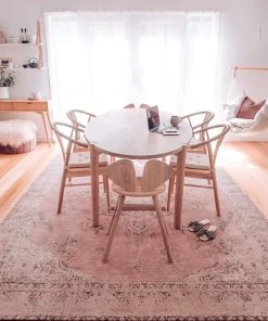 Miss Amara All Rugs Sahara Turkish Style Pink Distressed Medallion Rug